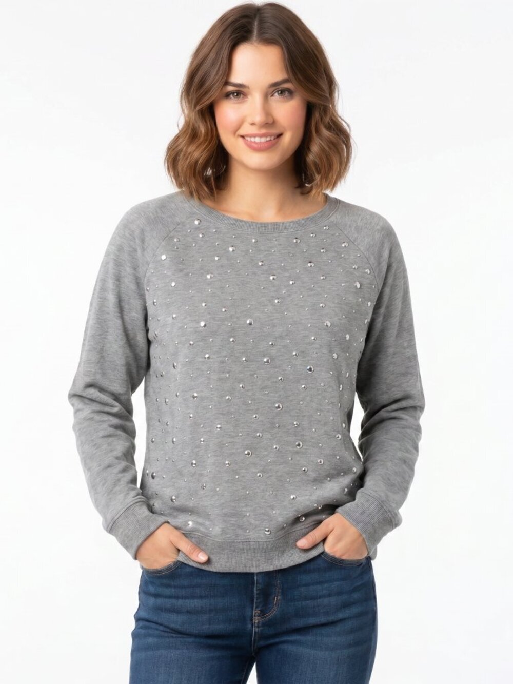 Ladies Michael Kors Studded Crewneck Sweatshirt (SMALL)